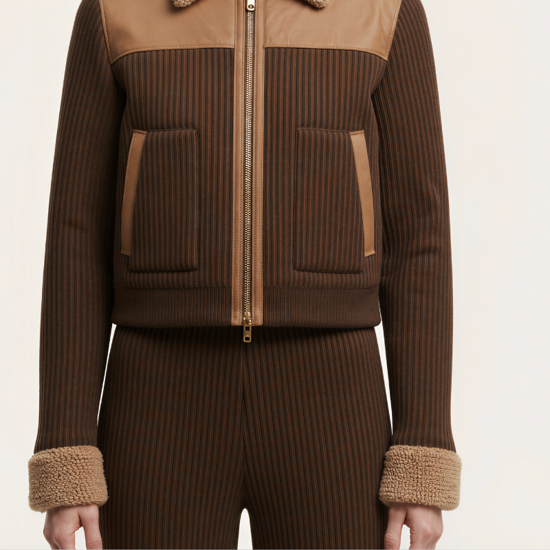 Shearling Ribbed Jacket