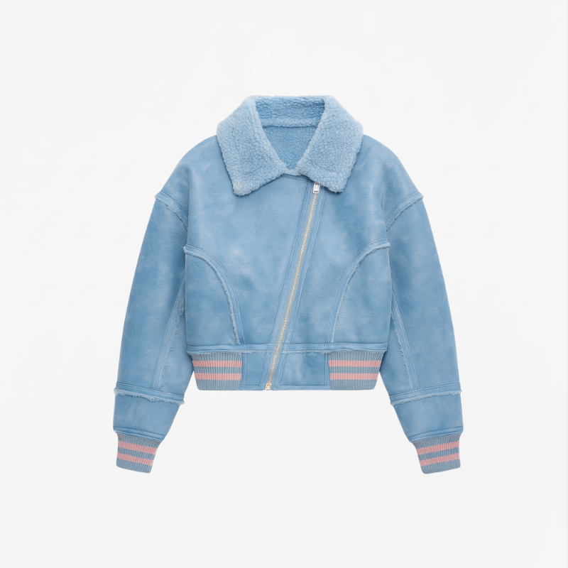 Blue Dream Shearling – Soft Doubled Bomber