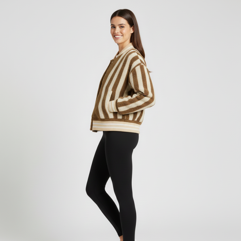 Brown Vision — Bomber Limited Jacquard Zig-Zag