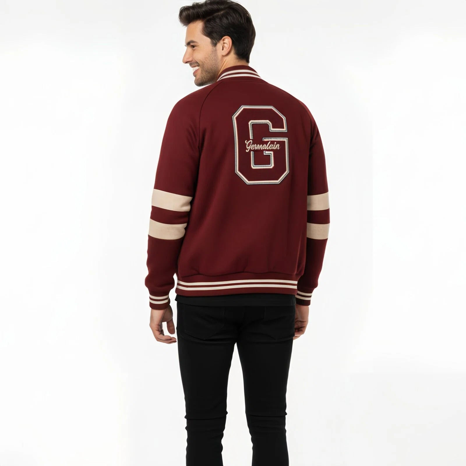 Fiery Collegiate Bomber – Warm Passion for Sports Spirit