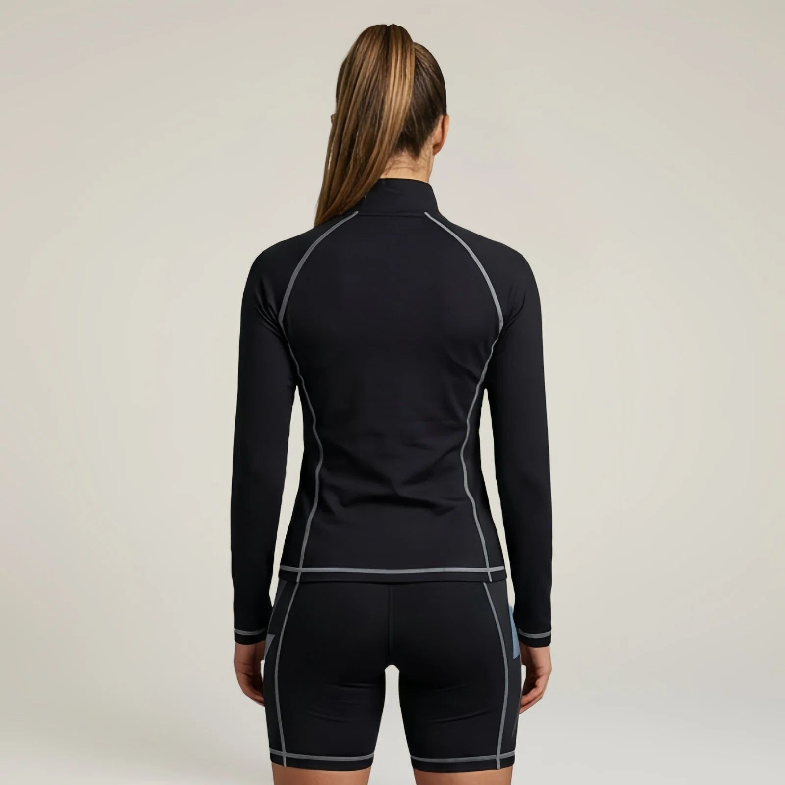 GOMOVELIVE “Shadow Core” – Set Sportivo Nero Zip Quarter