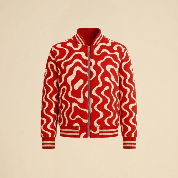 Waveform Zip — Graphic Sports Jacket in Technical Knit