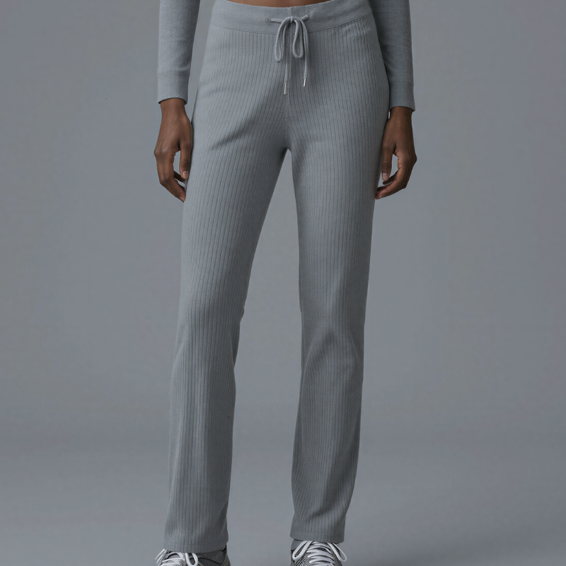 Grigio Attivo – Set tecnico in maglia con crop top e jogger