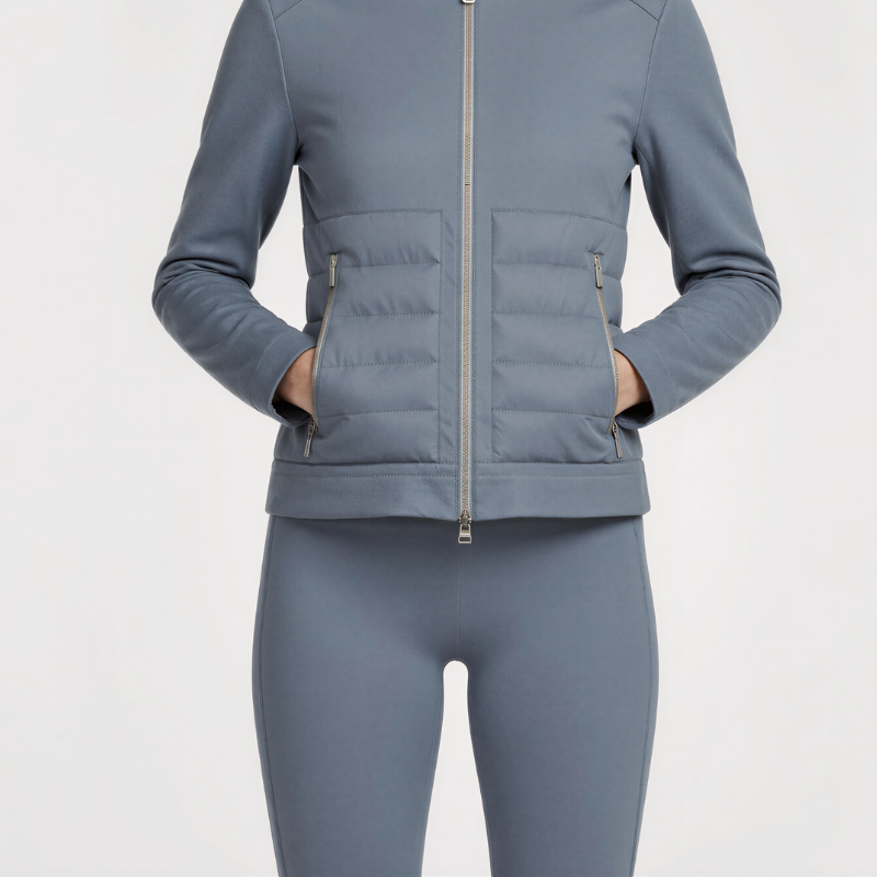 Blouson bomber technique matelassé – Bleu essentiel