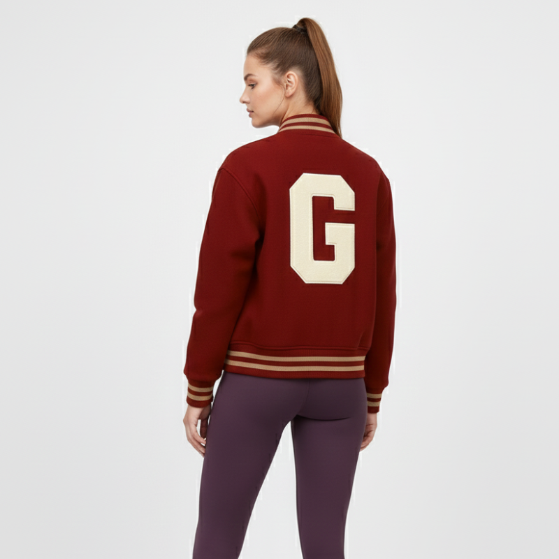 egacy Letter Jacket — Giacca Varsity Bordeaux