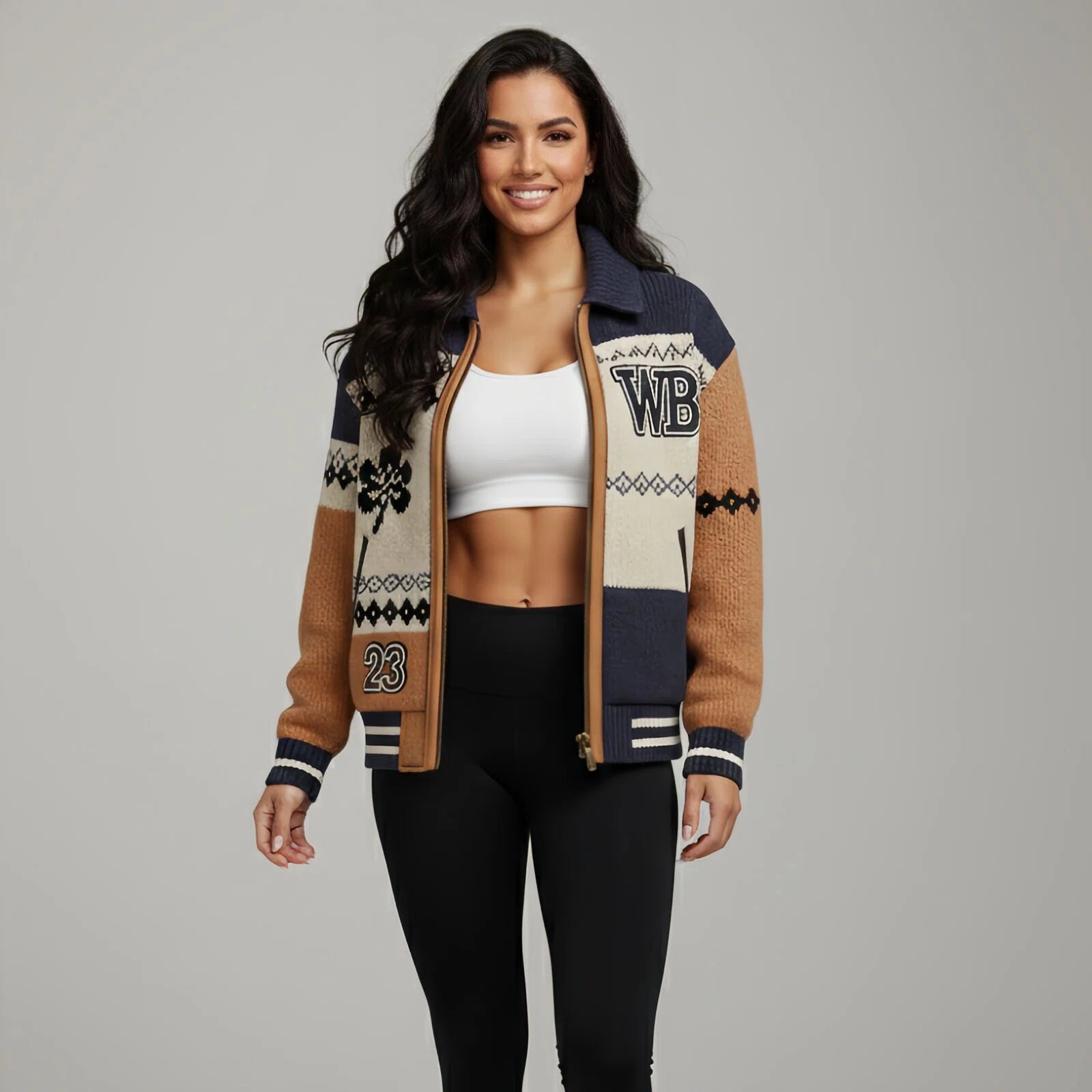 Veste de survêtement matelassée Varsity Legacy Knit avec écussons brodés