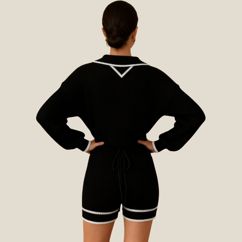 Linea Duale – Knit Set Sportivo in Contrasto Elegante