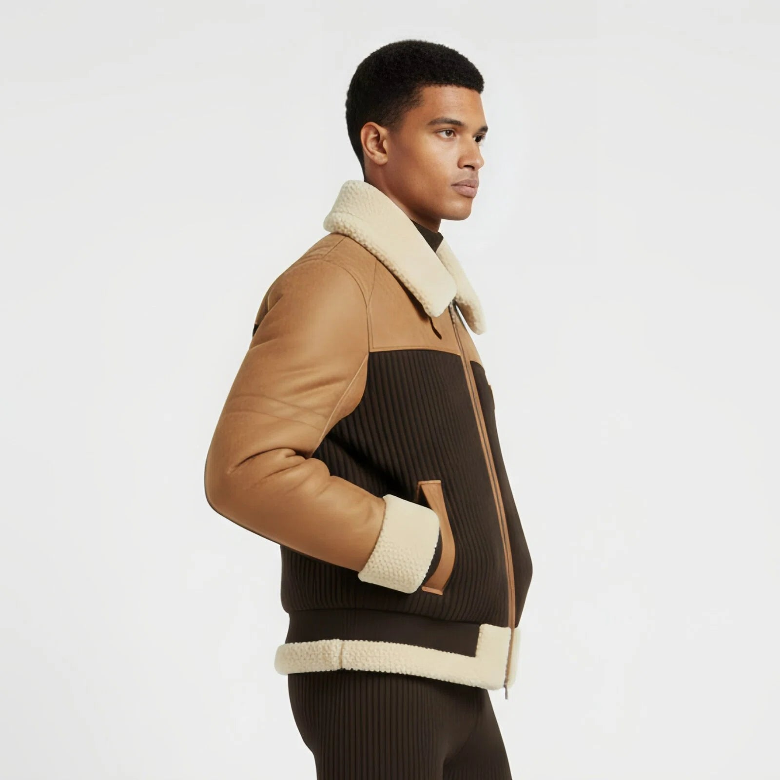 Shearling Bicolor Bomber