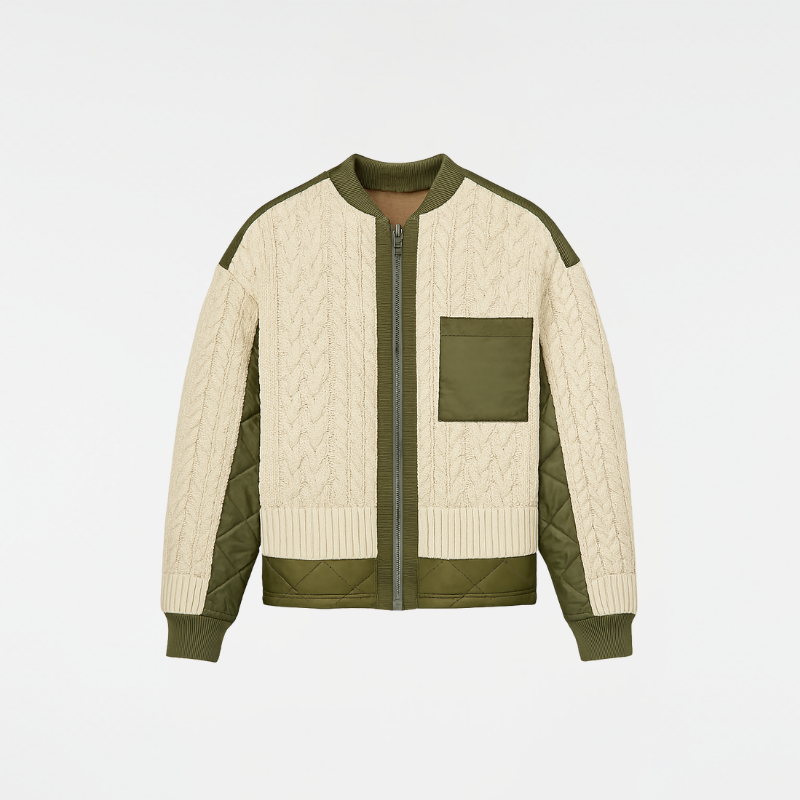 “Salice Alpino” – Giacca Ibrida Maglia & Trapuntatura