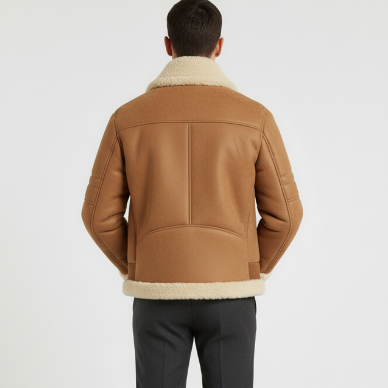 Nordico Ribelle – Giacca shearling in pelle scamosciata