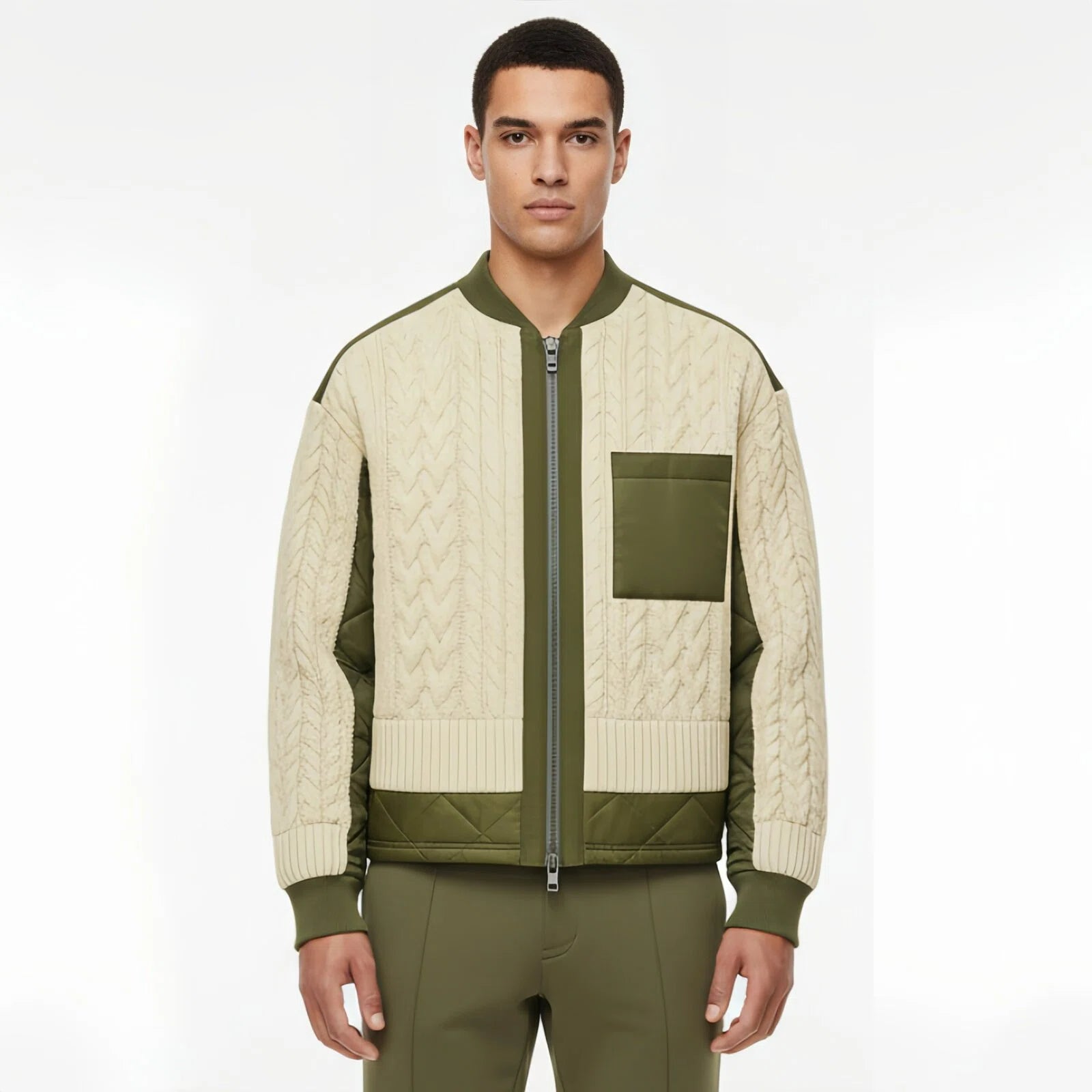 “Salice Alpino” – Giacca Ibrida Maglia & Trapuntatura