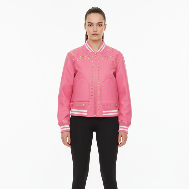 Pink Studded Sports Jacket – “Shiny Dynamique”
