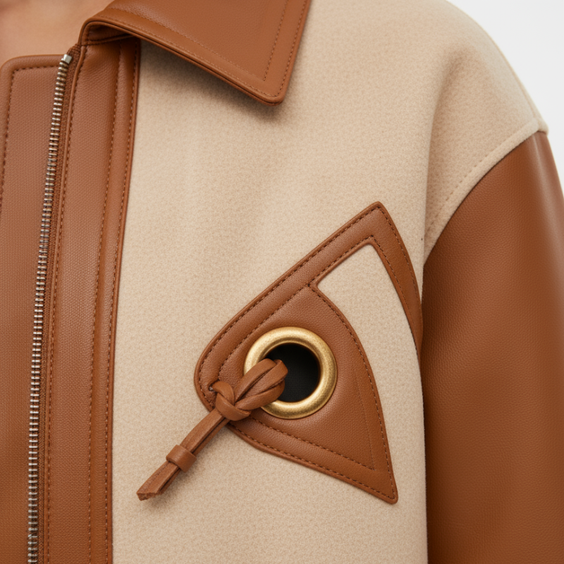 “Asymmetry Core” – Technical Jacket with Leather Panels