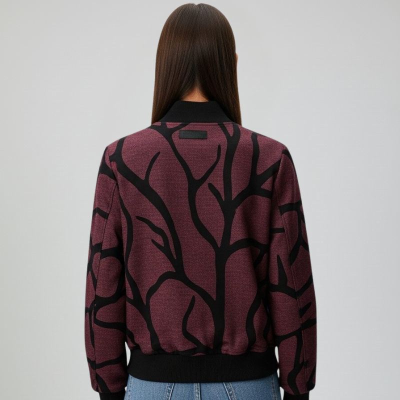 "Trame Intrecciate" – Graphic bomber jacket in technical fabric