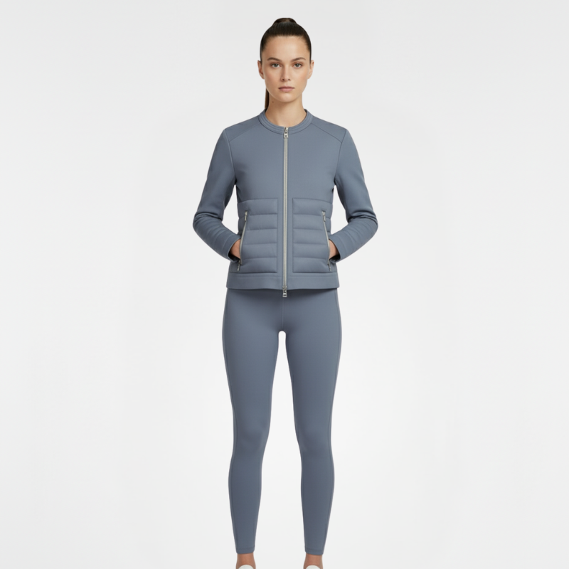 Blouson bomber technique matelassé – Bleu essentiel