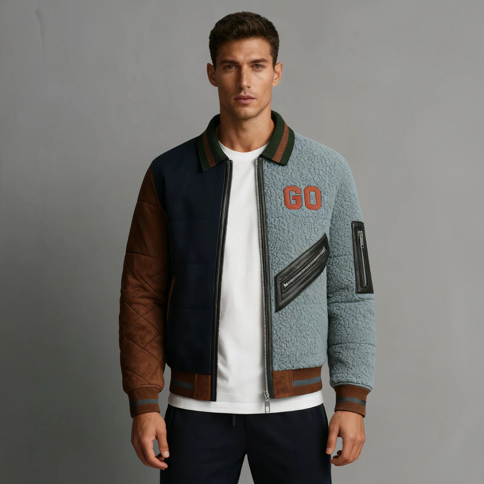 GO!Dual – Bomber Sportivo Bicolore Shearling