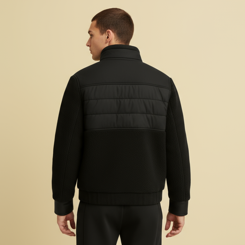 DFNS Hybrid - Giacca sportiva ibrida in nylon trapuntato e pile bouclé