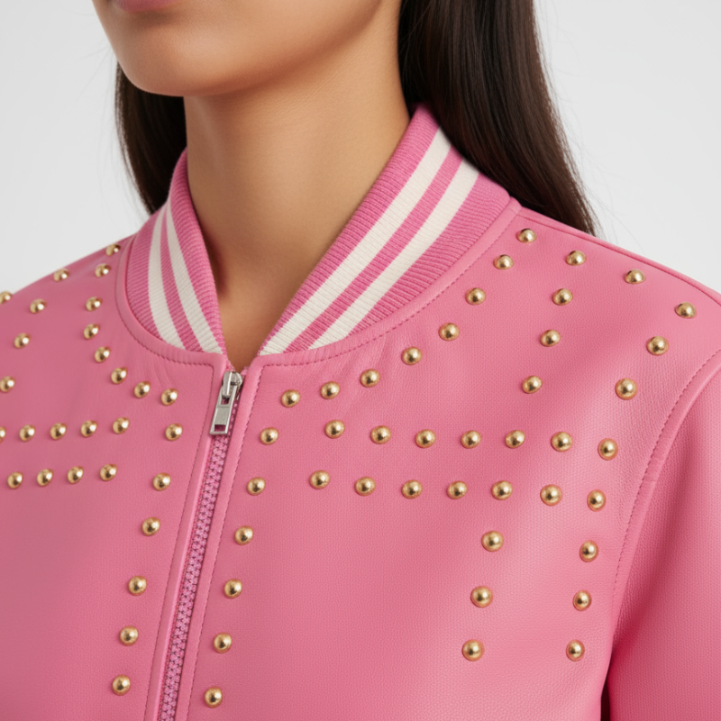 Pink Studded Sports Jacket – “Shiny Dynamique”