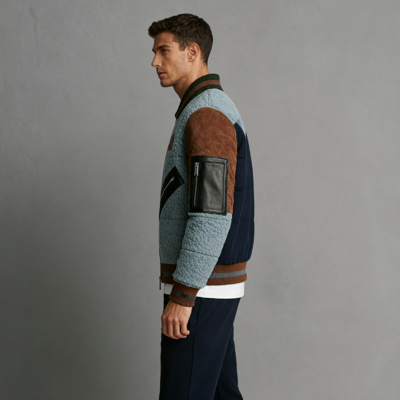 GO!Dual – Bomber Sportivo Bicolore Shearling