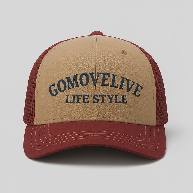 Audacia bicolore – cappellino beige e rosso con logo gomovelive