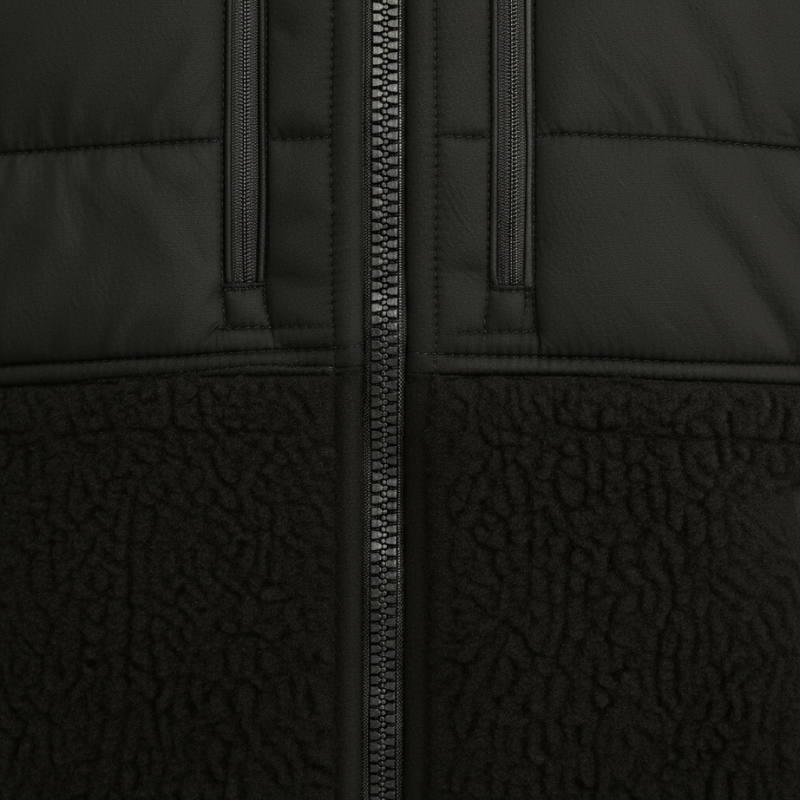 DFNS Hybrid - Giacca sportiva ibrida in nylon trapuntato e pile bouclé
