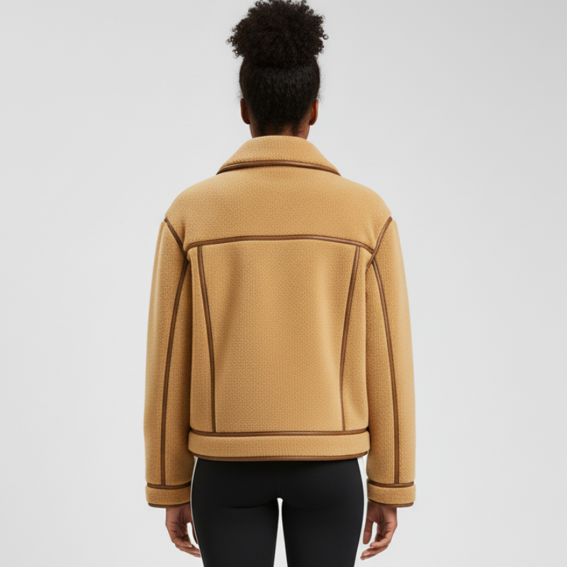 « Warm Edge » – Veste technique en peau lainée à la coupe sportive