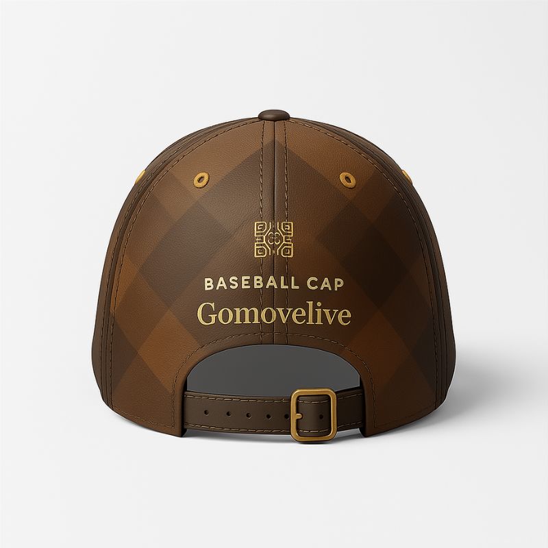 Stile autentico – cappellino baseball marrone con grafica personalizzabile Gomovelive