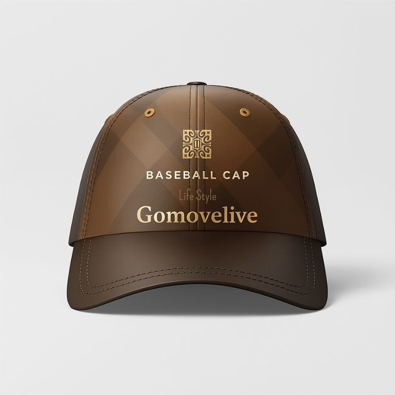 Stile autentico – cappellino baseball marrone con grafica personalizzabile Gomovelive