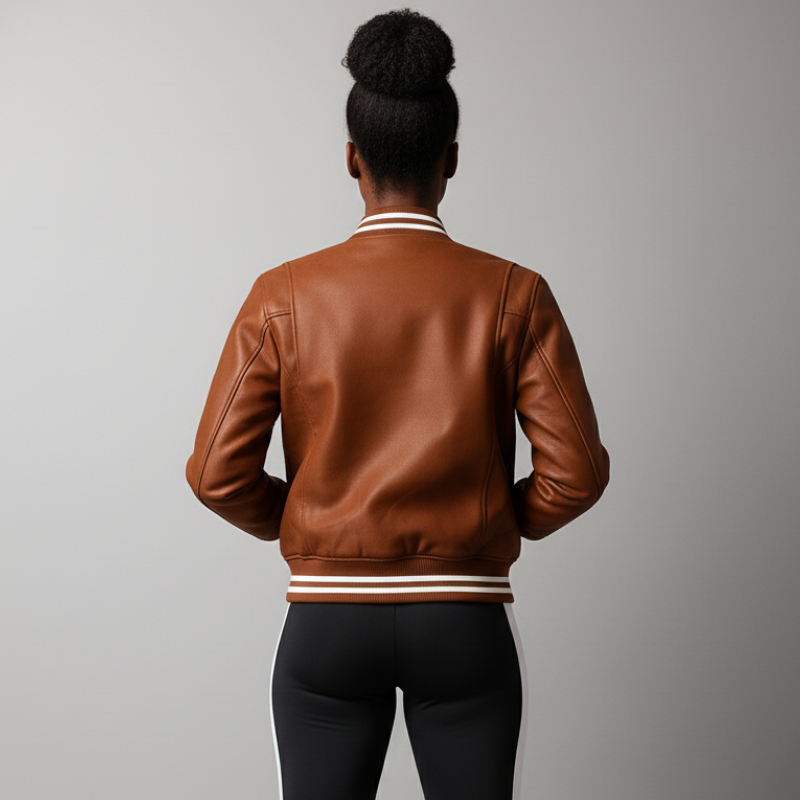 Bronx Signature – Full-Grain Leather Varsity with Custom Embroidery