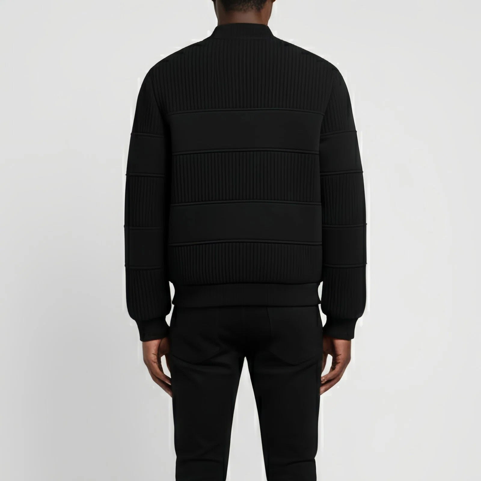 Urban Aligned - Offset Panel Technical Knit Zip-Up Sports Jacket