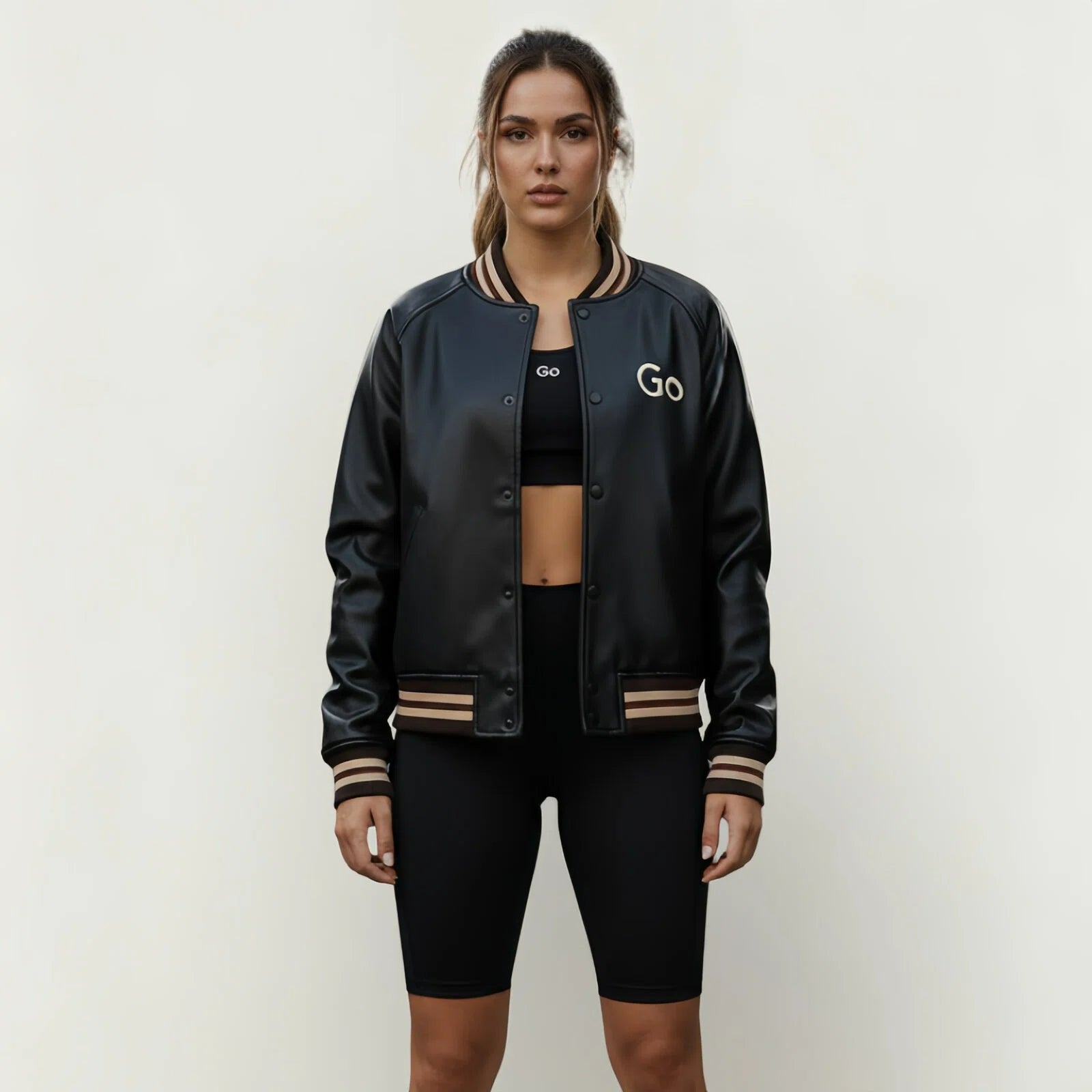 Go Active – Varsity in leather and technical fleece
