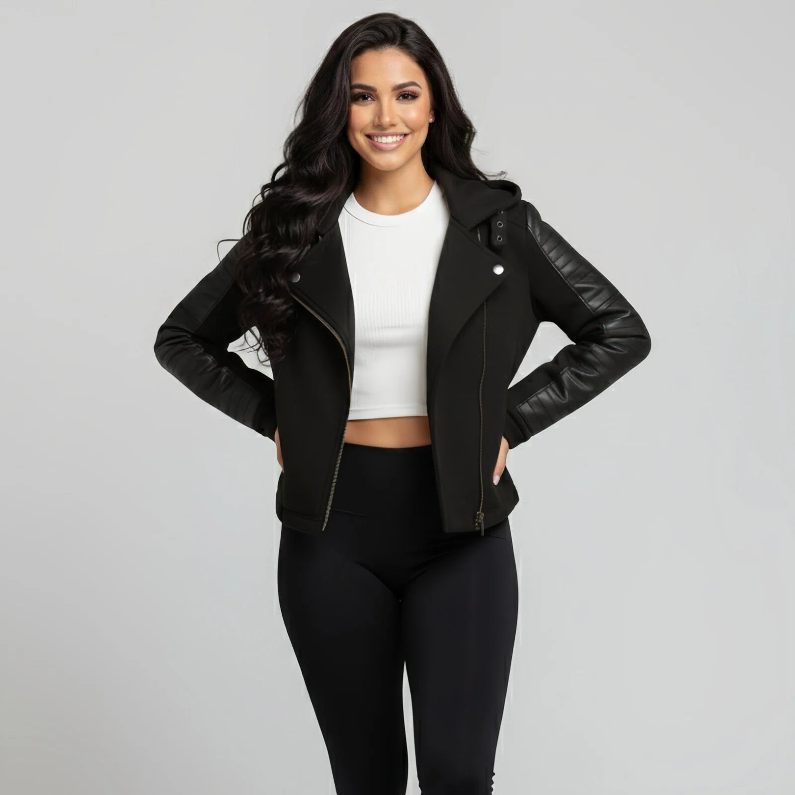 Shadow Flex Jacket — Giacca Urban con Maniche in Pelle