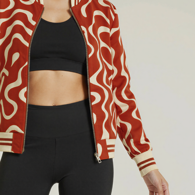 Waveform Bomber — Giacca Tecnica con Pattern Astratto