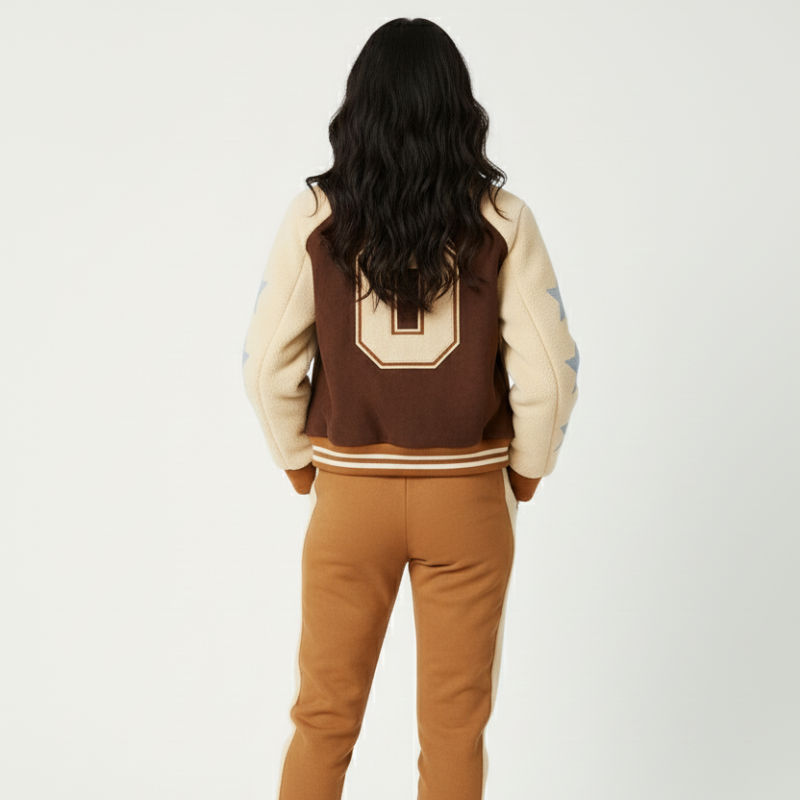 “Bleighgn Starforce” – Varsity shearling with graphic patches