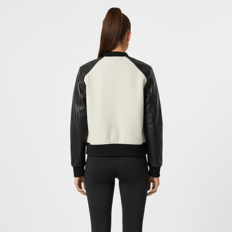 “Letterform Ivory” – Varsity leather with cream body and bold details
