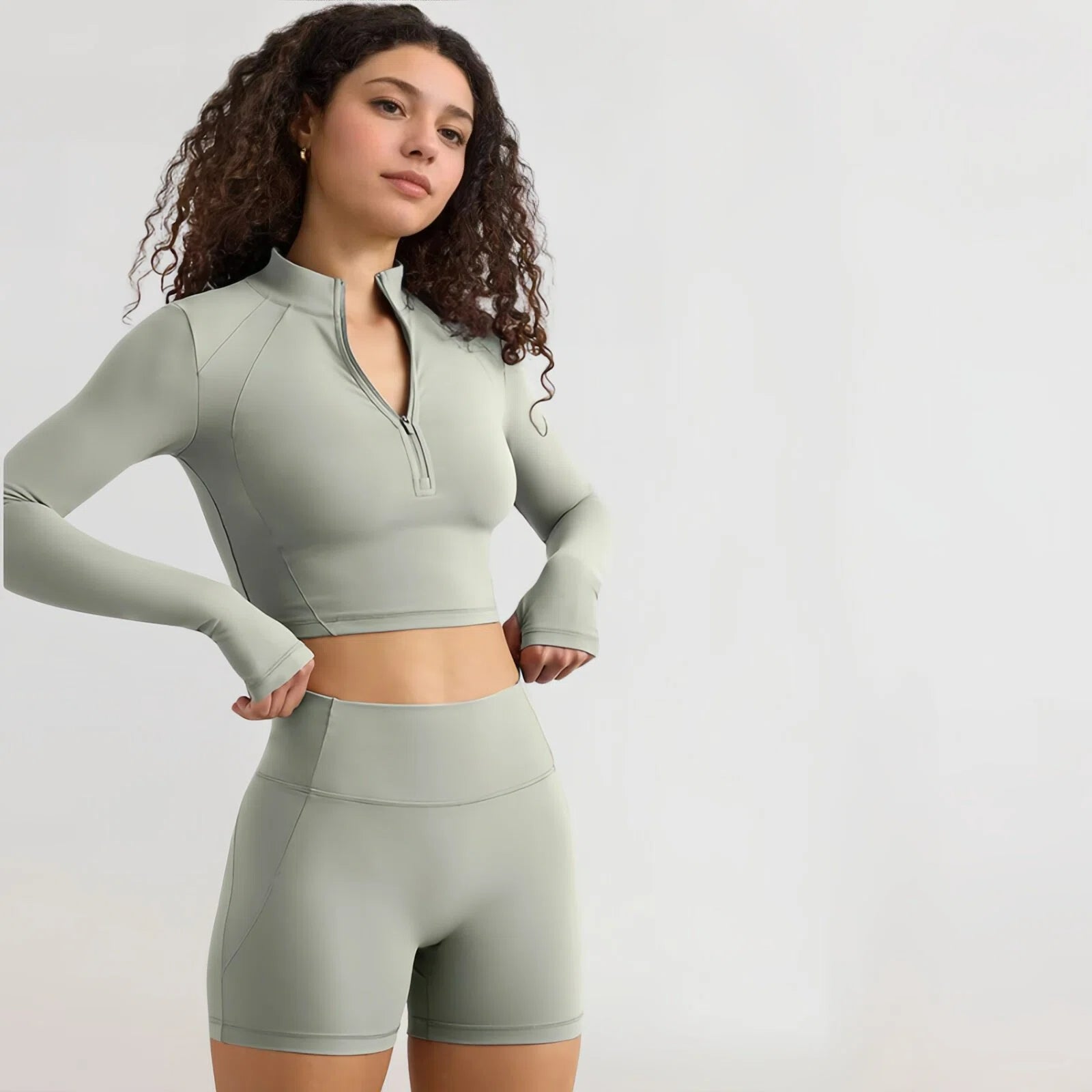 Flow Sculpt — Set Yoga Semi Zip Seamless