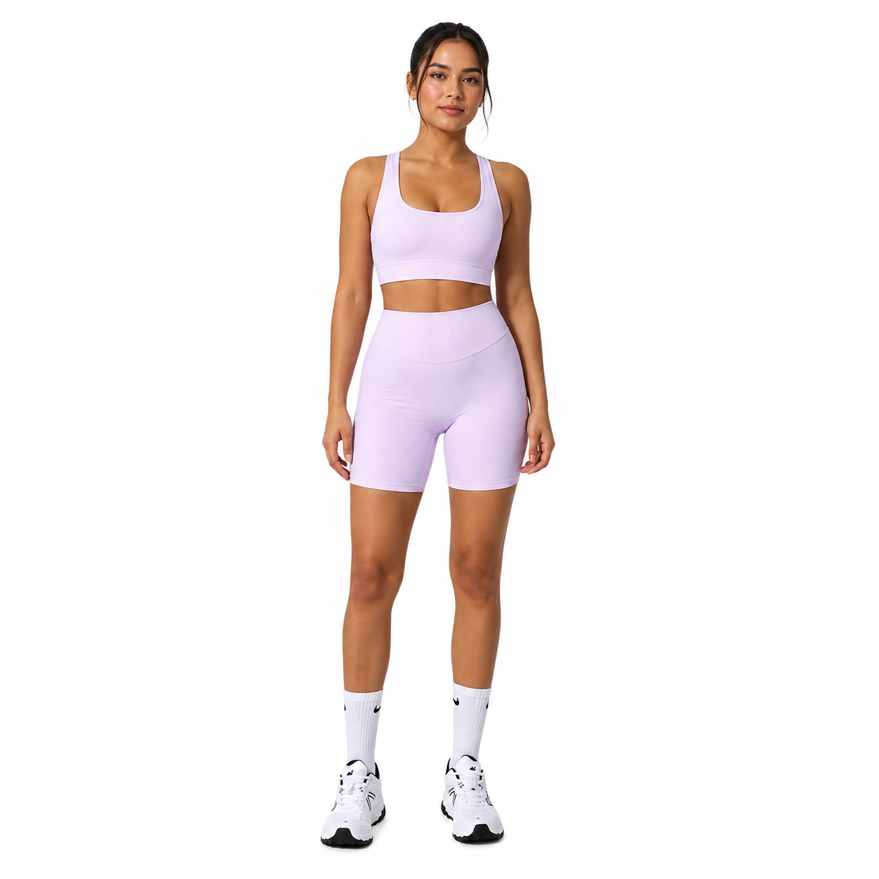 Elegance and Performance: High-Waisted Pleated Yoga Shorts