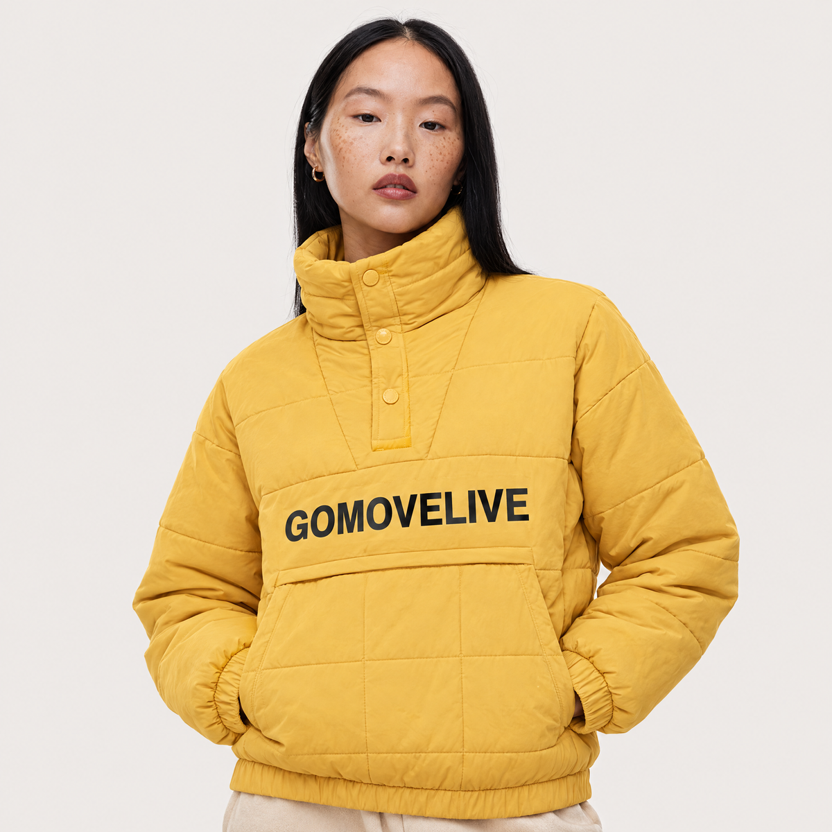 GOMOVELIVE – Giacca Trapuntata Mustard Adventure