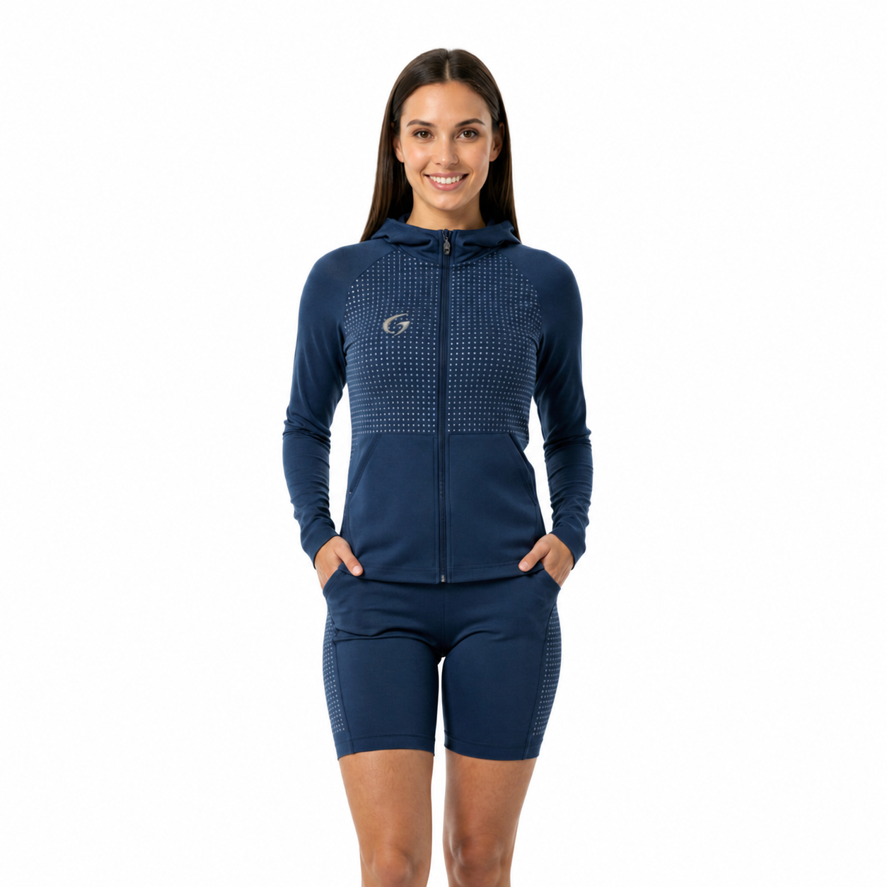 DotFlow – Navy Sports Set with Reflective Micrographics