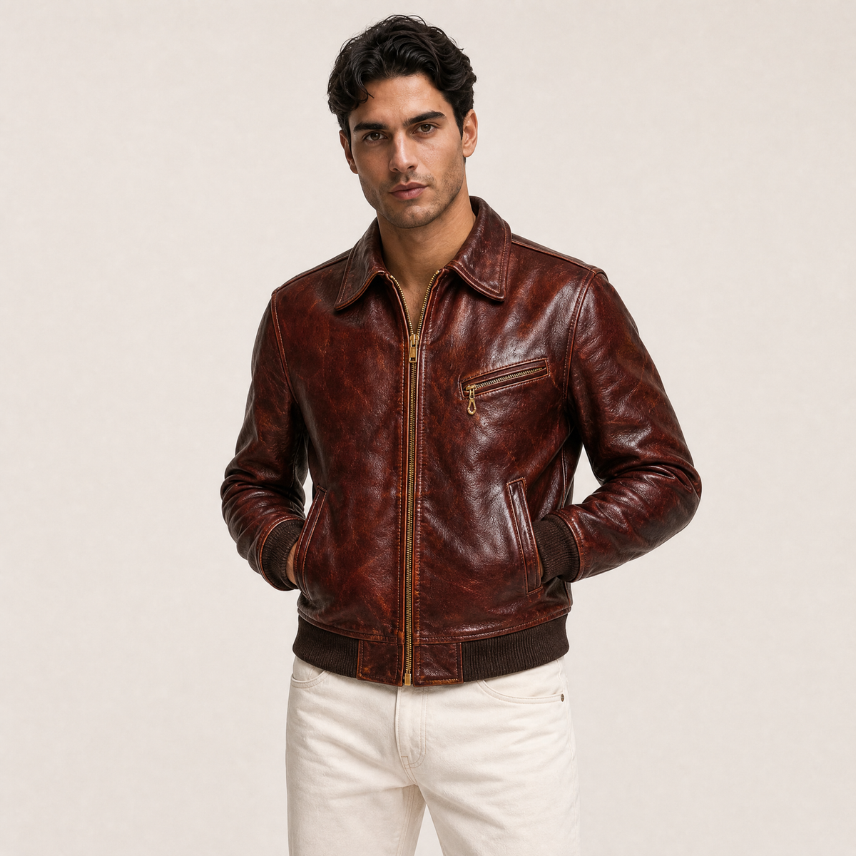 Giacca in Pelle Vintage