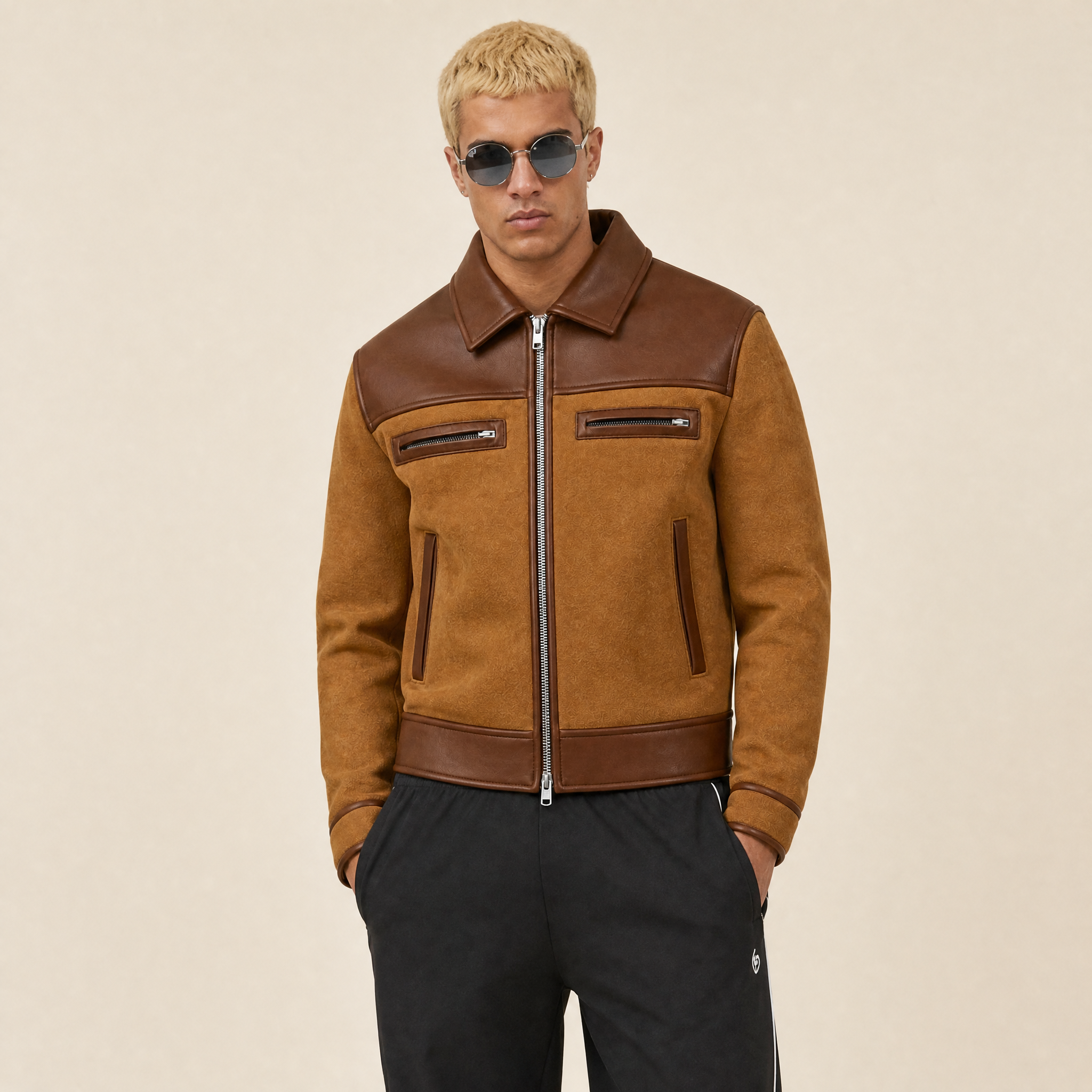 Giacca Pelle Scamosciata Suede