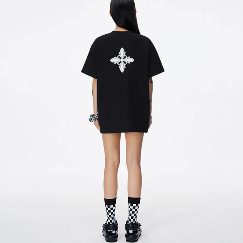 SMFK T-Shirt Donna Oversize in Cotone – Manica Corta