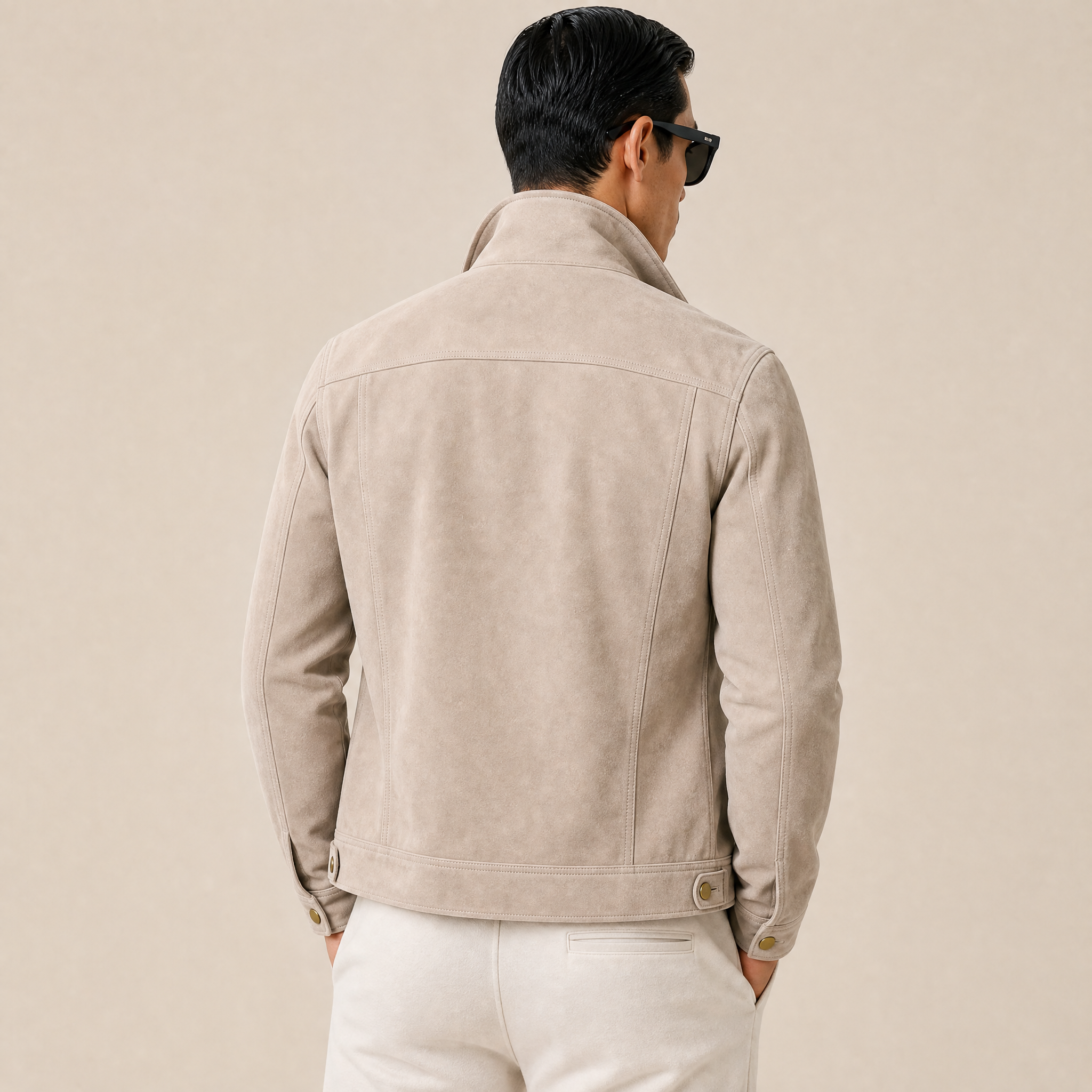 Giacca in Suede Beige