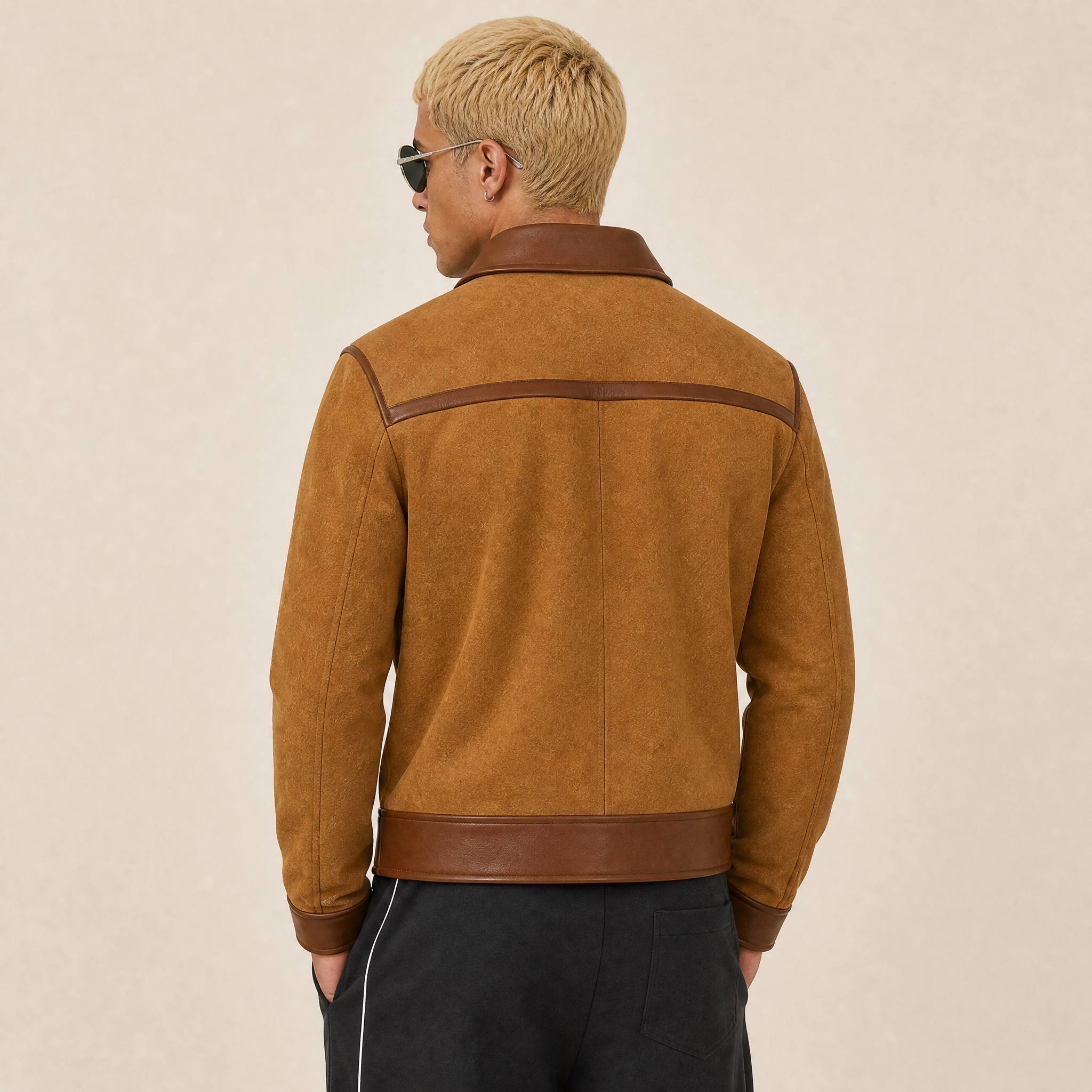 Giacca Pelle Scamosciata Suede