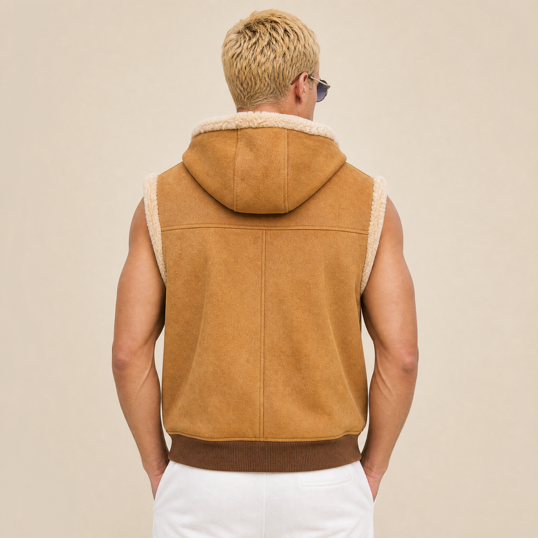 Gilet in Pelle Scamosciata e Shearling