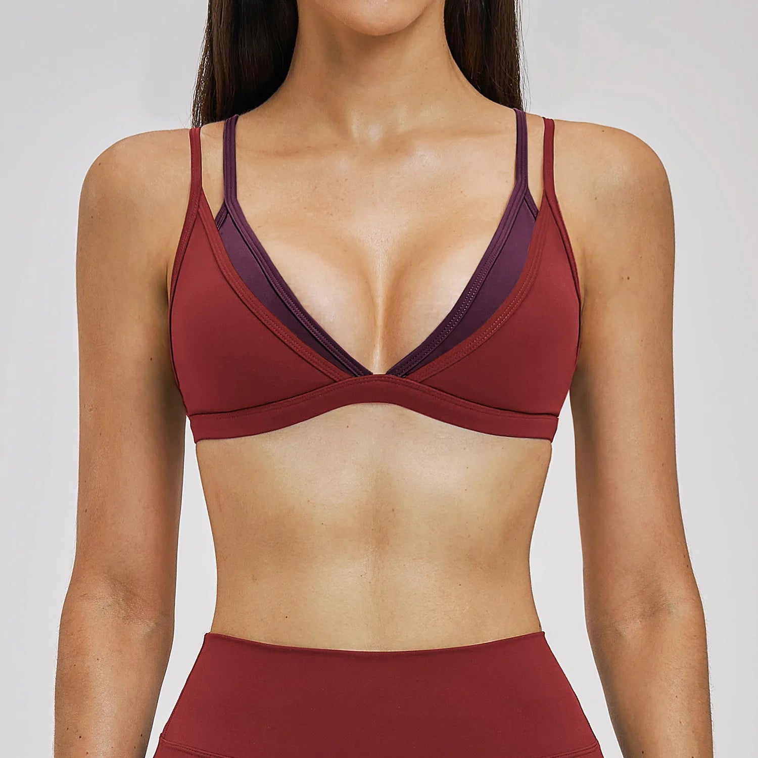 Reggiseno Sportivo Push-up Shockproof Color Blocking