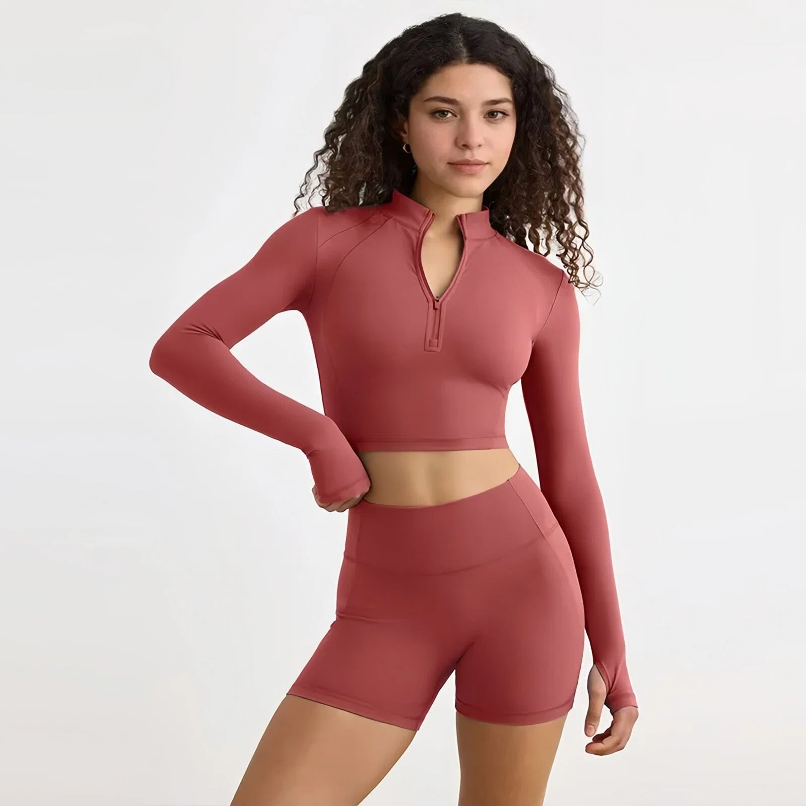 Flow Sculpt — Set Yoga Semi Zip Seamless