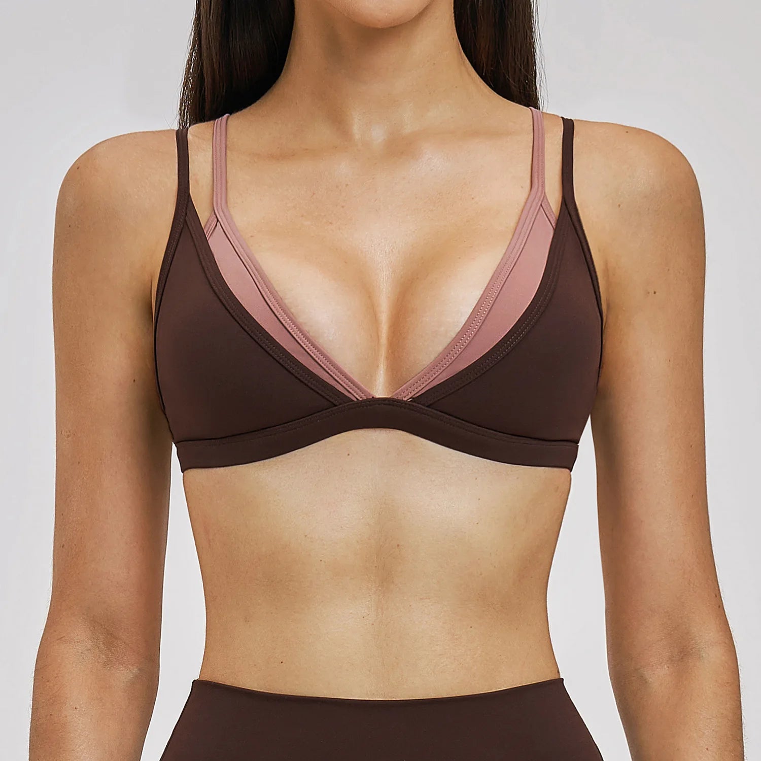 Reggiseno Sportivo Push-up Shockproof Color Blocking