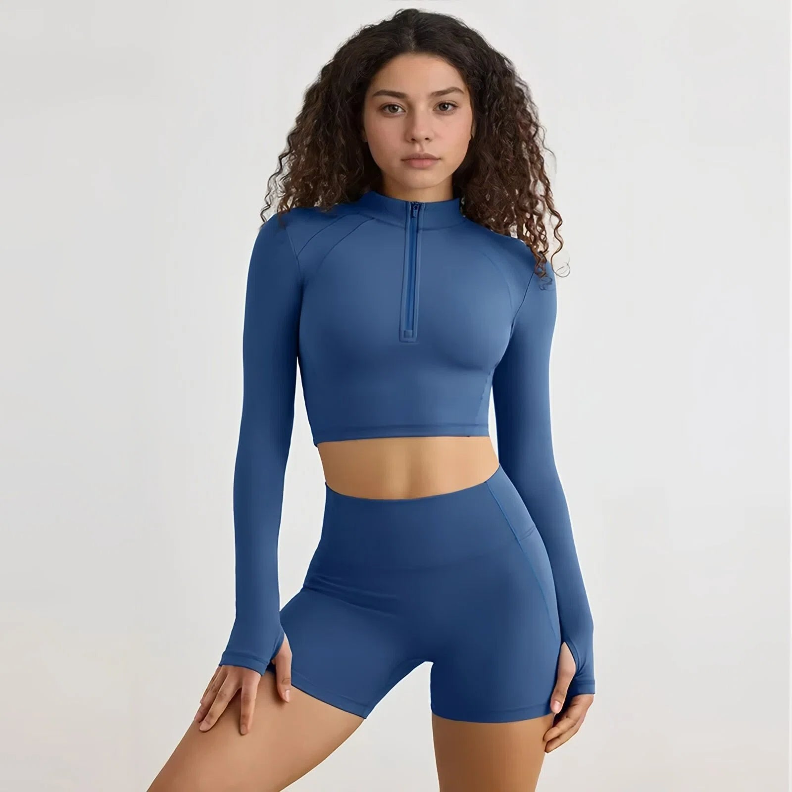 Flow Sculpt — Set Yoga Semi Zip Seamless