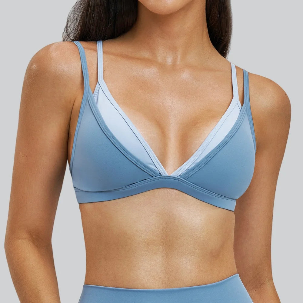 Reggiseno Sportivo Push-up Shockproof Color Blocking